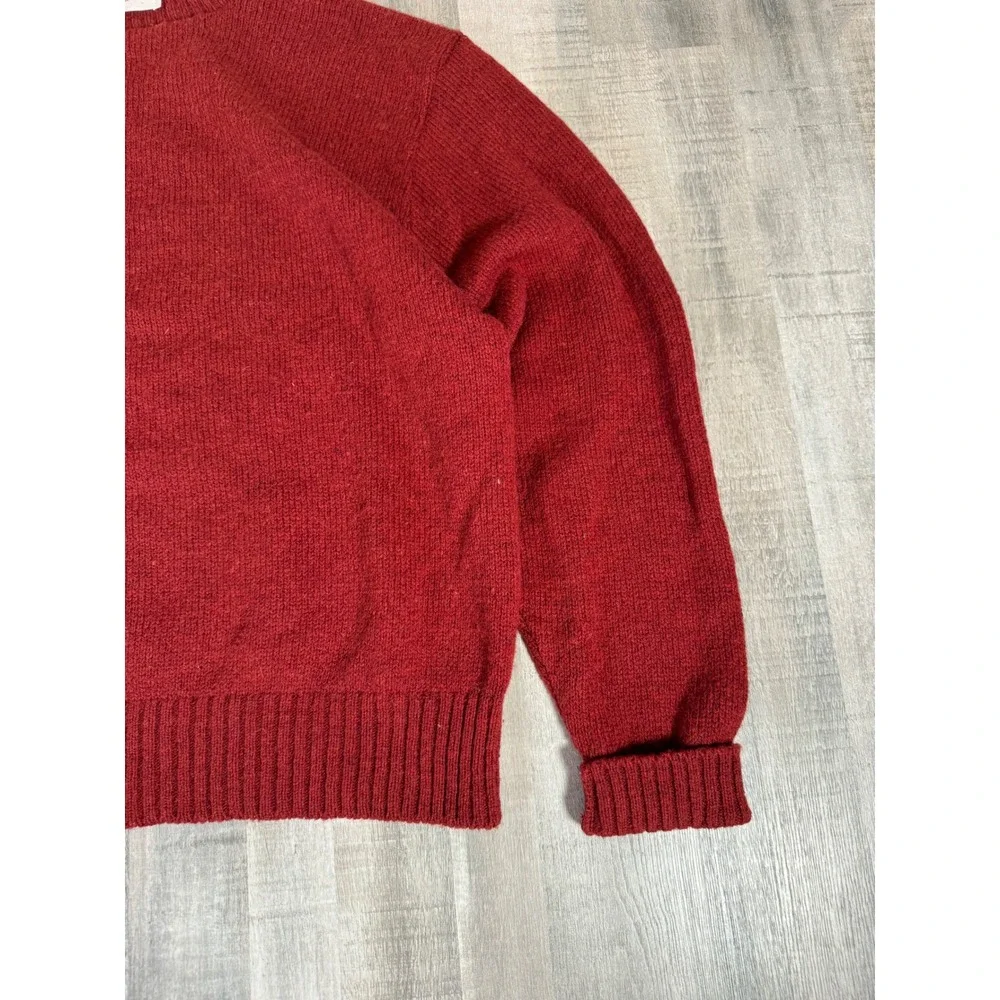 Vintage Jantzen Wool Sweater Red Raglan Knit Made in USA Size Large 60s Raglan